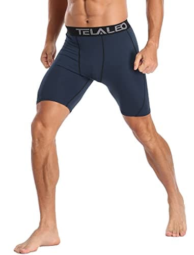TELALEO 5 Pack Compression Shorts for Men Spandex Sport Shorts Athletic Workout Running Performance Baselayer Underwear Black M - Image 6