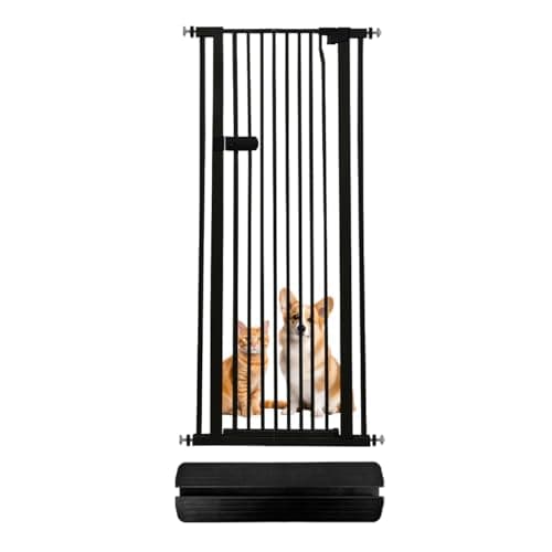 Lumizone Extra Tall Cat Gate 55.12" High Pressure Mounted Extra Wide 2025 New (17 Sizes) 1.37" Gap No Drilling Auto-Close One-Handed Operation Tall Pet Gate for Dogs(Black, 26.18"-29.91"/66.5-75.5cm) - Image 1