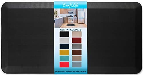 ComfiLife Anti Fatigue Floor Mat – 3/4 Inch Thick Kitchen Mats for Floor, Standing Desk Mat, Kitchen Rug – Comfort at Home, Office – Durable – Stain Resistant – Non-Slip Bottom (20" x 39", Black) - Image 1