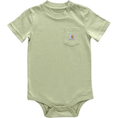 Carhartt Baby Short-Sleeve Pocket Bodysuit, Tea Green, 18M - Image 1