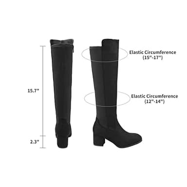 DREAM PAIRS Women's Knee High Stretchy Fashion Boots,Size 9W,Black,DWUWKB2505 - Image 3