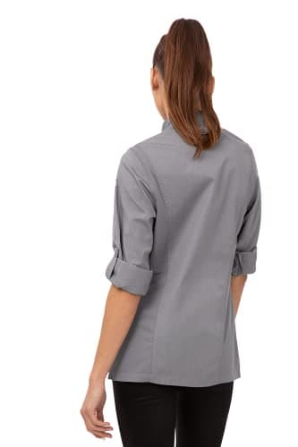 Chef Works Women's Hartford Chef Coat, Grey, Medium - Image 2