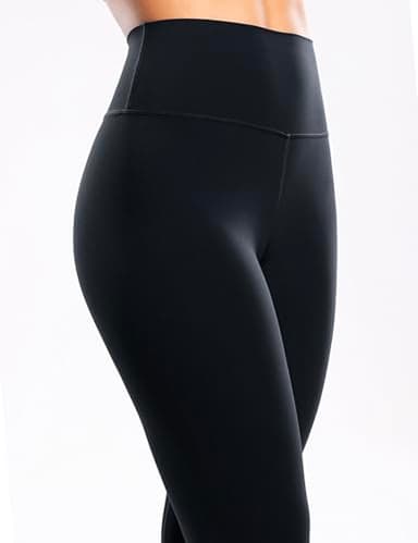 ENERBLOOM Workout Leggings for Women Yoga Pants 7/8 High Waisted Athletic Tights Silky Feeling Soft 25" Gym Activewear Lounge Black Small - Image 4