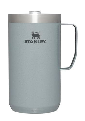 Stanley Stay-Hot Camp Mug 24 oz | Press Fit Drink Through Lid | Cup for Coffee, Tea and Drinks | Insulated Stainless Steel Coffee Mug | BPA-Free | Hammertone Silver - Image 1