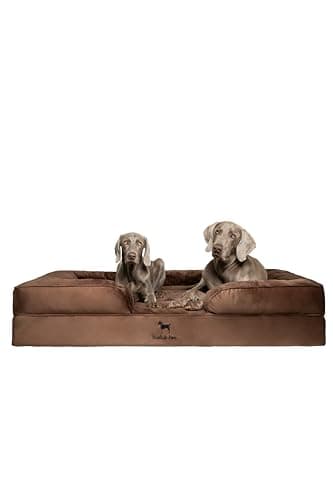 NOAH & PAW Giant Dog Bed XXL, 55x45x11 Inch, Orthopedic Dog Beds, Eggshell Memory Foam Infused with Cooling Gel, Inner Cover, Waterproof, Machine Washable (Velvet Sofa Collection) - Image 1