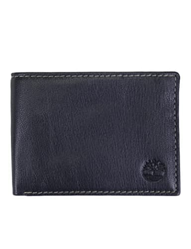Timberland Men's RFID Blocking Wallet – Genuine Leather Passcase with Removable ID Holder, 6 Card Slots, 2 Billfold Pockets, Slim Design, Navy Blue, One Size - Image 1