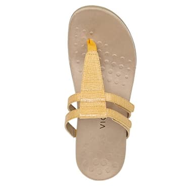 Vionic Women's Rest Elvia Toe Post Slide Sandal- Supportive Ladies Flip Flop Sandals That Include Three-Zone Comfort with Orthotic Insole Arch Support, Marigold 9.5 Medium - Image 3