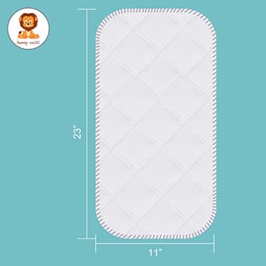 Sunny zzzZZ 6 Pack Baby Waterproof Changing Pad Liners - Quilted Thicker Ultra Soft Changing Table Cover Liners - Durable & Easy to Clean - White - 23" x 11" - Image 2