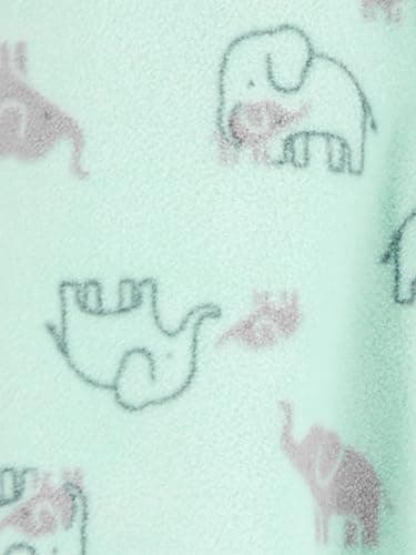 Simple Joys by Carter's Baby 2-Pack Neutral Fleece Footed Sleep and Play, Grey Stars/Mint Green Elephant, 6-9 Months - Image 2