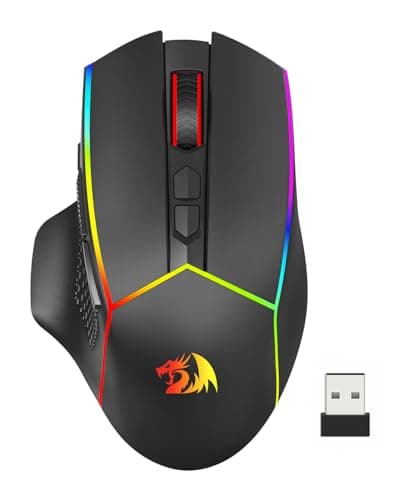 Redragon Wireless Gaming Mouse, Tri-Mode 2.4G/USB-C/Bluetooth Ergonomic Mouse Gaming, 8000 DPI, RGB Backlit Programmable Wireless Mouse, Rechargeable, 250 Hrs for Laptop PC Mac, M814 - Image 1