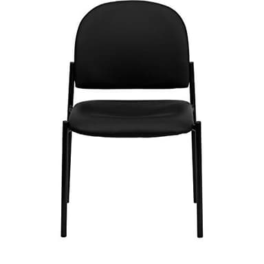 Flash Furniture Tania Comfort Vinyl Upholstered Stackable Side Reception Chair with Padded Seat, Modern Stackable Chair for Living Room/Office, Black - Image 6