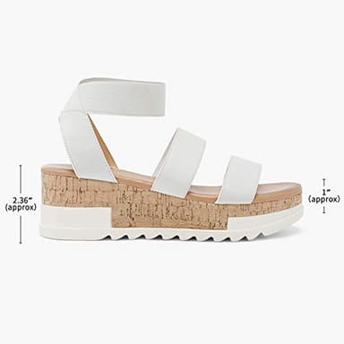 DREAM PAIRS Women's Open Toe Elastic Ankle Strap Casual Flatform Platform Wedges Sandals,Size 11,White,REED-1 - Image 4