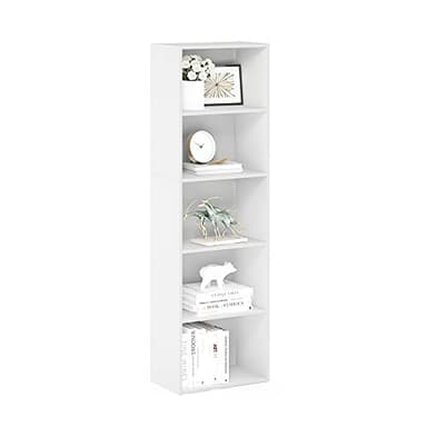 Furinno Luder Bookcase / Book / Storage , 5-Tier, White - Image 1