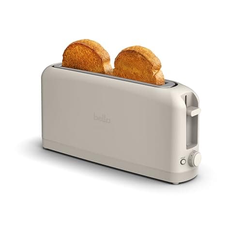 bella 2 Slice Slim Toaster, Fits-anywhere™ Kitchenware, 6 Setting Shade Control with Reheat & Cancel Buttons, Fits sourdough, 10” Long Slot, Anti Jam & Auto Shutoff, 900 Watt, Oatmilk - Image 1