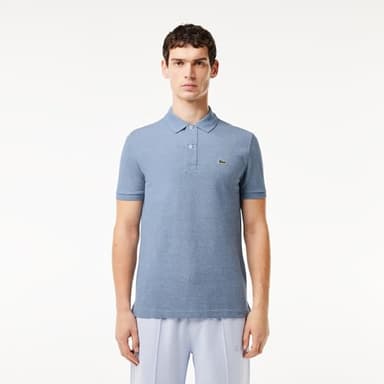 Lacoste Men's Slim Fit L.12.12 Piqué Polo Shirt, Light Indigo Blue, Large - Image 2