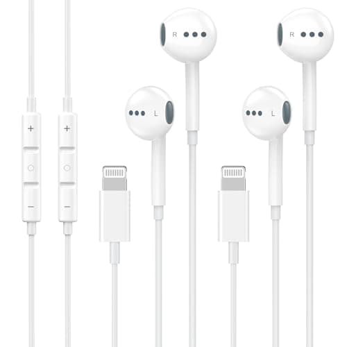 2 Pack Wired Headphones for iPhone Earbuds with Built-in Microphone & Volume Control HiFi Stereo Nosie Reduction Earphones for iPhone 14 13 12 11 Pro Max XS XR X 8 7 6, Plug and Play, Support All iOS - Image 1