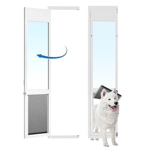 XLarge Dog Door for Sliding Glass Door,Openable Pet Door for Sliding Glass Doors，All-Metal Framed & Panel & Lock,Adjustable 75 7/8" to 81" Slider Height -Extra Large - Image 1