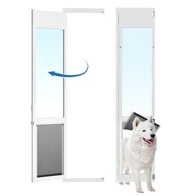 XLarge Dog Door for Sliding Glass Door,Openable Pet Door for Sliding Glass Doors，All-Metal Framed & Panel & Lock,Adjustable 75 7/8" to 81" Slider Height -Extra Large - Image 1