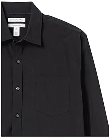 Amazon Essentials Men's Regular-Fit Long-Sleeve Casual Poplin Shirt, Black, Medium - Image 6
