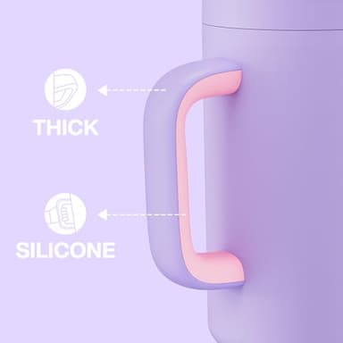 ENCOOL 40 oz Tumbler with Handle and Straw, 100% Leakproof Insulated Tumbler with Lid and Straw, Stainless Steel Travel Mug, Keeps Cold for 34 Hours, Car Cup Holder Friendly (Lavender) - Image 5