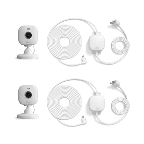 Blink Mini 2 + Weather Resistant Adapter — Indoor/Outdoor Home Security & Pet Camera(s) with HD video, motion detection, and built-in spotlight — 2 cameras (White) - Image 1