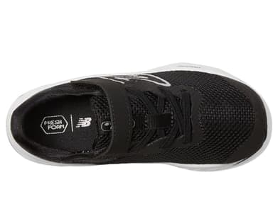 New Balance Baby Fresh Foam Arishi V4 Hook and Loop Running Shoe, Black/White/Silver Metallic, 3 US Unisex Infant - Image 3
