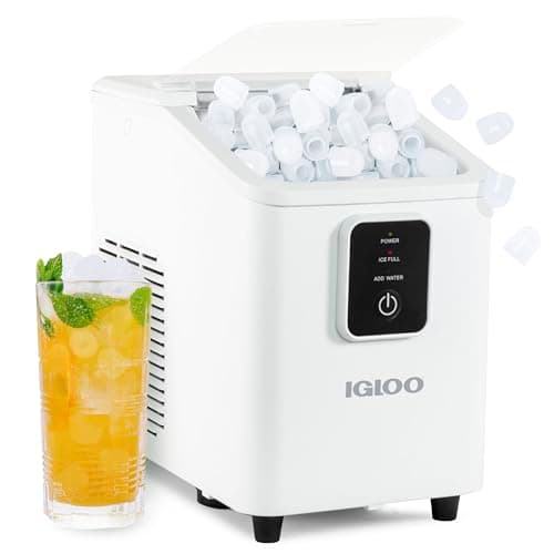 Igloo Self-Cleaning Countertop Ice Maker - Compact and Portable - Creates 26 lbs. Per Day, 8 Pieces Ready Every 7-8 Minutes - Includes Ice Scoop and Basket - White - Image 1