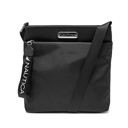 Nautica Diver Nylon Small Women's Crossbody Bag Purse with Adjustable Shoulder Strap, Black - Image 1