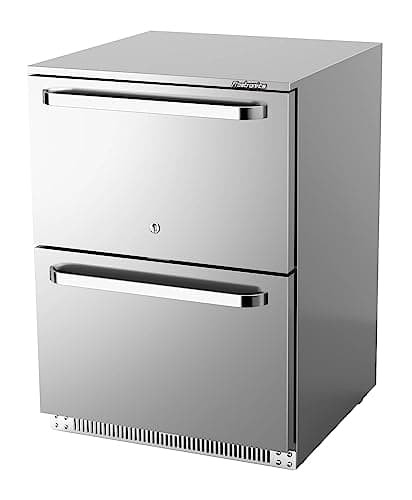 Frostronics 24-Inch 186 cans Outdoor Drawer Refrigerator, 5.47 cu. ft. Built-In Outdoor Drawer Beverage Cooler, 26°F Outdoor Drawer Beverage Fridge, SUS304, Dual Mode, Lockable, ETL & NSF7 Certified - Image 1