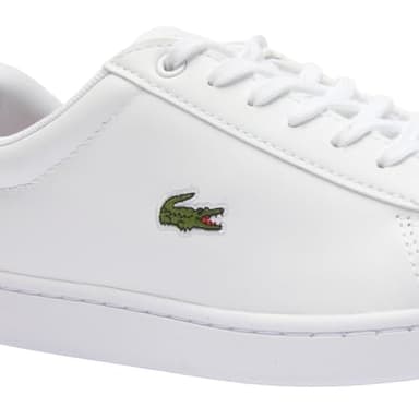 Lacoste Women's Hydez Leather Sneaker, White/Gold, 7.5 - Image 7