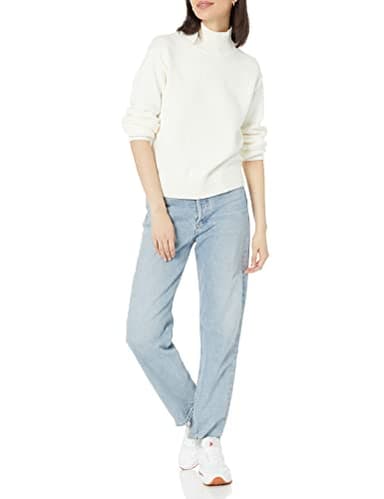 Amazon Essentials Women's Pull-Over Cotton Sweaters, Funnel-Neck, Available in Plus Size, Eggshell White, X-Large - Image 4