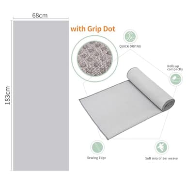 CYCLXY 2 Pack Hot Yoga Towel with Grip Dot，Stickyfiber Yoga Mat Towels Non Slip for Hot Yoga,Absorbent Microfiber Sweat Anti-Slip Cover,Bikram,Pilates,Exercise,Fitness - Image 3