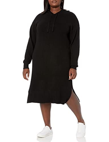 The Drop Women's Claudia Cuddle Hoodie Midi Dress, Black, M - Image 4