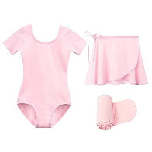 Stelle Ballet Leotards for Girls Toddler Dance Dress Outfit Combo with Skirt and Tights (Toddler/Little Kid/Big Kid)(Ballet Pink (Adjustable Tie), 85) - Image 1