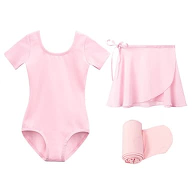 Stelle Ballet Leotards for Girls Toddler Dance Dress Outfit Combo with Skirt and Tights (Toddler/Little Kid/Big Kid)(Ballet Pink (Adjustable Tie), 85) - Image 1