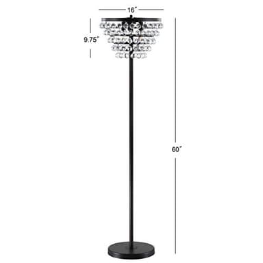JONATHAN Y JYL9005A Jemma 60" Crystal/Metal LED Floor Lamp, Contemporary, Modern, Transitional, Elegant, Office, Living Room, Family Room, Dining Room, Bedroom, Hallway, Foyer, Bronze/Clear - Image 6
