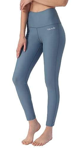 Ubestyle UPF 50+ High Waist Women's Swim Pants Swim Leggings Swimming Tights Long Swimwear Pants Sun Protective (Slate/Blue, XXL) - Image 1