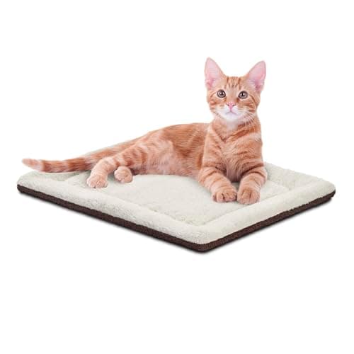 K&H PET PRODUCTS Self-Warming Cat Bed Pad, Self Heating Pad for Outdoor Cat Houses, Warming Mat for Indoor Pet Beds & Furniture, Reversible Blanket, Washable - Small 21 X 17in Oatmeal/Chocolate - Image 1