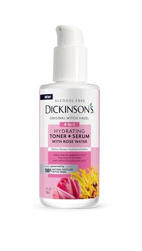 Dickinson's Original Witch Hazel Hydrating Toner + Serum with Rose Water | 100% Natural Distilled Witch Hazel | Alcohol-Free | Hydrates, Tones, Renews, and Soothes Skin | 4 Fl Oz - Image 1