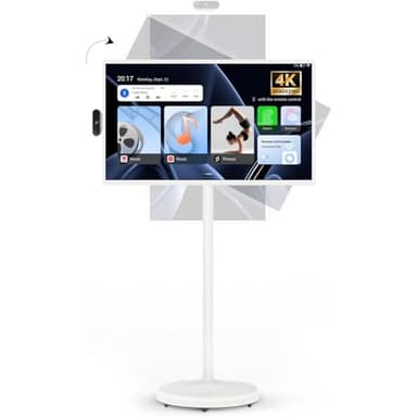 ApoloSign 32 inch UHD 4K Smart Portable TV, Rolling TV on Wheels with Rotatable Touch Screen, Android 13 OS, 8G +256G Storage, Built-in Battery, Full Swivel Rotation, Voice Remote - Image 1