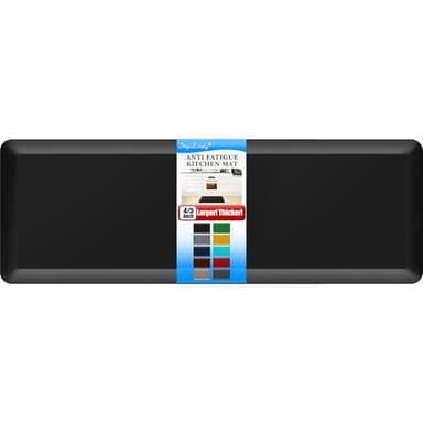 4/5 Inch Thick Kitchen Mat - Cushioned Anti Fatigue Mats for Kitchen Floor - Easy to Clean, Waterproof, Non-Slip Kitchen Rug for Sink, Office, Kitchen (24''x70'' Black) - Image 1