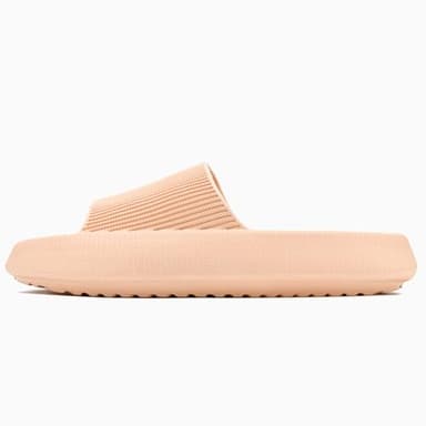 rosyclo Pillow Slipers for and Man, EVA Flat Clouds Massage Shower Bedroom Non Slip Quick Drying Open Toe Super Soft Comfy Thick Sole Puffy Bath sliders Sandalias, Peach - Image 4