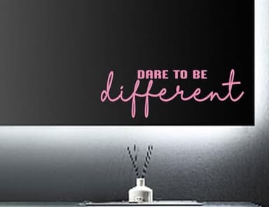 ZLKAPTDare to Be Different - Inspirational Vinyl Decal Wall Art Sticker (10x3.5 Inches) for Mirrors, Walls, and Morel (Pink) - Image 3