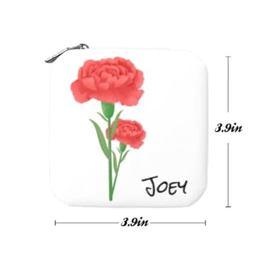 Personalized Jewelry Box With Name and Flower Custom Travel Leather Jewelry Organizer Box for Women Maid of Honor Gifts Birthday Valentine's Day Christmas Gifts for Girls Girfriend Mom - Image 3