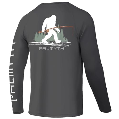 Palmyth Fishing Shirts for Men Long Sleeve UPF 50+ T Shirt Sun Protection Tee (Charcoal/Bigfoot Fishing, 2XL) - Image 1