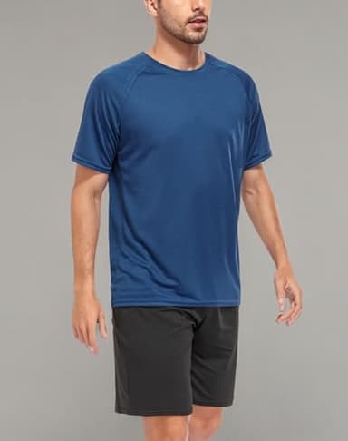 Kinglaman Mesh Workout Shirts for Men Dry Fit Gym Shirts Quick Dry Athletic Short Sleeve Sports T-Shirt Moisture Wicking 1 Black 1 Gray 1 White 1 Blue 1 Green X-Large - Image 6