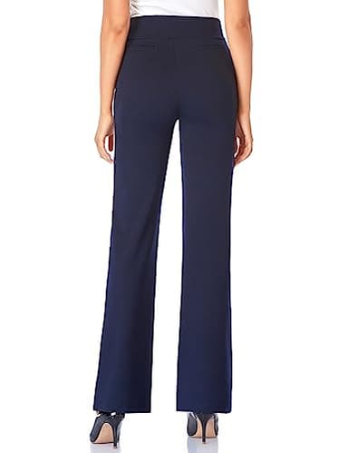 Tapata Women's 32'' High Waist Stretchy Bootcut Dress Pants Tall, Petite, Regular for Office Business Casual Navy Blue,M - Image 5