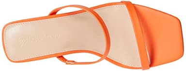 The Drop Women's Avery Square Toe Two Strap High Heeled Sandal, Fire Orange, 9 - Image 8