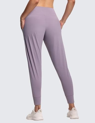 THE GYM PEOPLE Women's Joggers Pants Lightweight Athletic Leggings Tapered Lounge Pants for Workout, Yoga, Running Grey Purple - Image 3