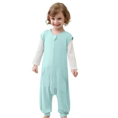 HOMEAL Toddler Sleep Sack With Legs, 2t-3t, 0.5 Tog With Feet, Wearable, Sage - Image 1